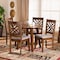 Baxton Studio Lilly Grey Upholstered and Walnut Wood 5-Piece Dining Set 169-9881-10895 - alternate 8